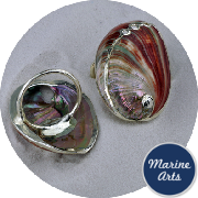 8262 - Silver Edge Napkin Ring - Red Abalone (2 Pack)